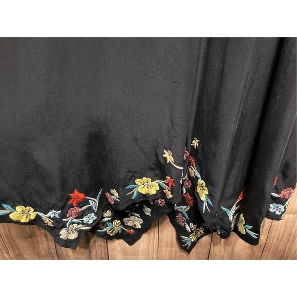 Calypso St. Barth XS Rodru floral Embroidered dress blue 100% Silk maxi - Picture 8 of 15